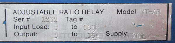 PAPER MACHINE COMPONENTS PT-AR ADJUSTABLE RATIO RELAY 20PSI - Image 5
