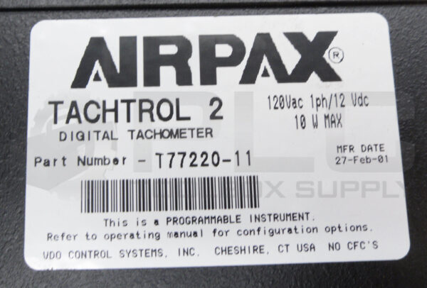NEW AIRPAX T77220-11 DIGITAL TACHOMETER 120VAC 1PH 12VDC 10W TACHTROL 2 - Image 6