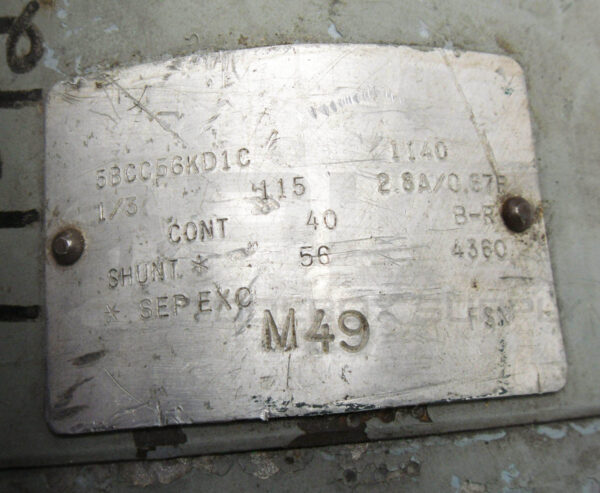 GENERAL ELECTRIC 5BCC56KD1C MOTOR 1/3HP - Image 5
