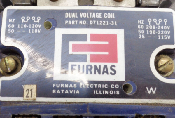 FURNAS SIEMENS 40FB35AAD4 CONTROLLER D16373-8 W/ D71221-31 COIL - Image 2