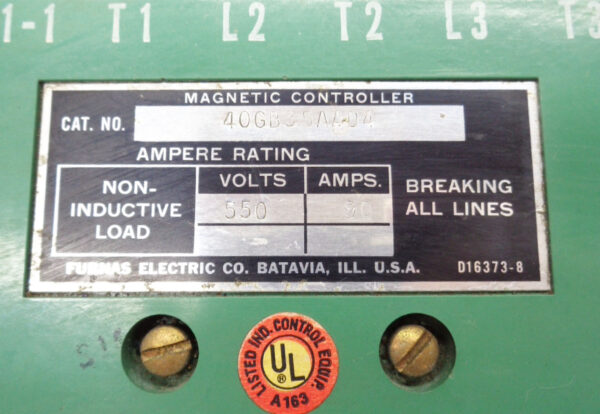 FURNAS SIEMENS 40GB35AAD4 MAGNETIC CONTROLLER W/ D71221-31 - Image 3