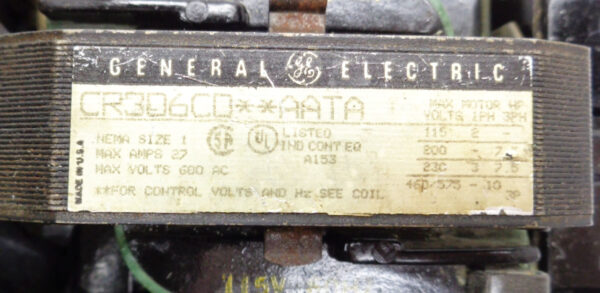 GE GENERAL ELECTRIC CR306C0**AATA STARTER ASSY SIZE 1 W/ 26262G2 *READ* - Image 3