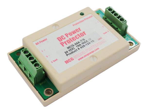 MCG SURGE PROTECTION 439-124-10 DC POWER PROTECTOR MCG-24A-T/S 24VDC 15A MAX