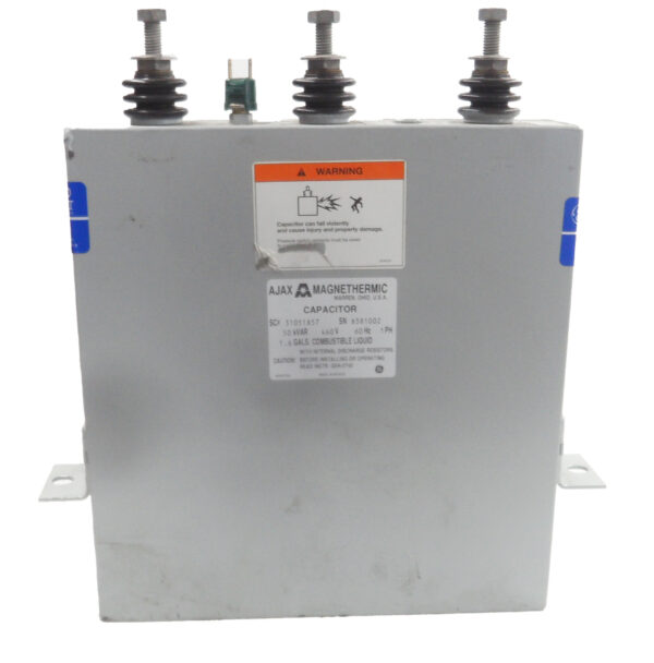 NEW AJAX MAGNETHERMIC 31051B57 CAPACITOR 50KVAR 460V 60HZ 1PH 1.6GAL - Image 3