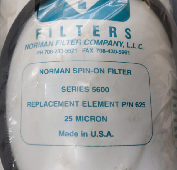 NEW NORMAN 011440803 SPIN ON FILTER 25 MICRON 625 - Image 5