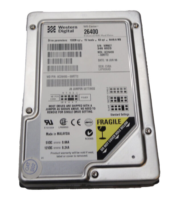 NEW WESTERN DIGITAL AC26400-00RTT2 ENHANCED IDE HARD DRIVE - Image 2