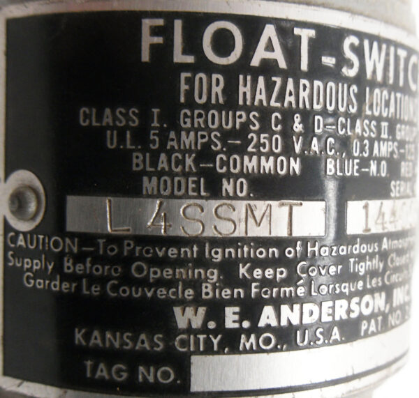 NEW W.E. ANDERSON L4SSMT FLOAT SWITCH 5A 250VAC 125VDC - Image 6