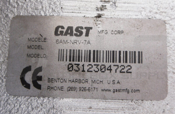 GAST 6AM-NRV-7A ROTARY VANE AIR MOTOR - Image 7