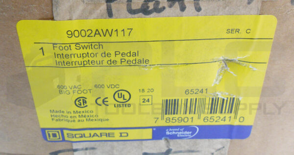 NEW SQUARE D 9002AW117 /C FOOT SWITCH 600V AC/DC *READ* - Image 6