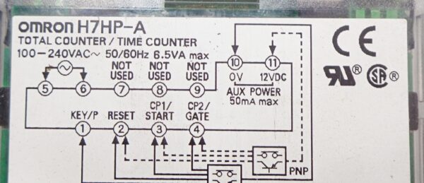 OMRON H7HP-A TOTAL COUNTER/ TIME COUNTER 100-240VAC 50/60HZ 12VDC - Image 7