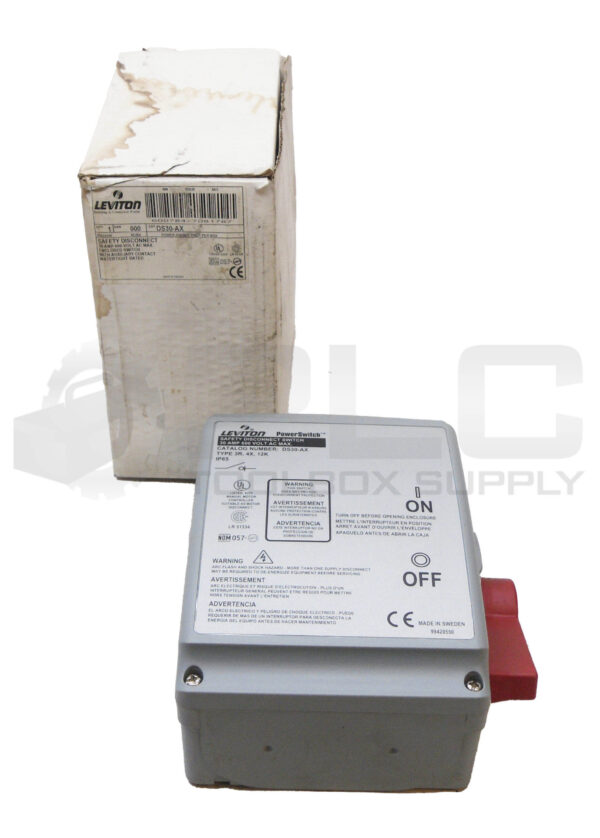 NEW LEVITON DS30-AX SAFETY DISCONNECT SWITCH 30A 600VAC *READ*