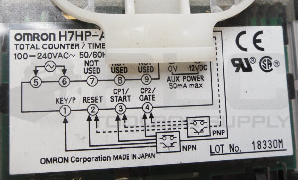 OMRON H7HP-A TOTAL COUNTER/ TIME COUNTER 100-240VAC 50/60HZ 12VDC - Image 5