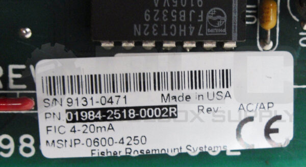 FISHER ROSEMOUNT 01984-2518-0002R PC BOARD 01984-2517-0001 - Image 4