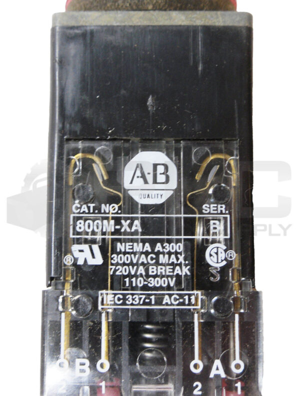 LOT OF 2 ALLEN BRADLEY 800MR-PT16 /D PUSH BUTTON W/ 800M-XA /B CONTACT BLOCK - Image 5