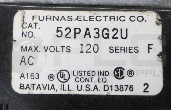 FURNAS ELECTRIC 52PA3G2U /F PUSH BUTTON W/ 52BAJ CONTACT BLOCK W. 52BAU BLOCK - Image 7