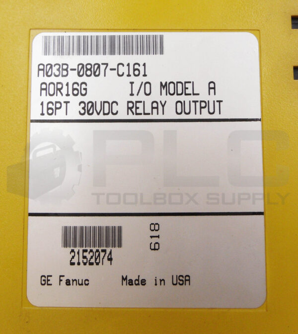 FANUC A03B-0807-C161 I/O MODULE 16PT 30VDC MODEL A AOR16G *READ* - Image 4