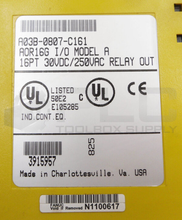 FANUC A03B-0807-C161 I/O MODULE 16PT 30VDC MODEL A AOR16G - Image 4
