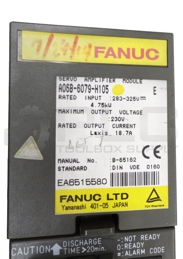 FANUC A06B-6079-H105 /E SERVO AMPLIFIER MODULE 283-325V 18.7A **READ** - Image 5