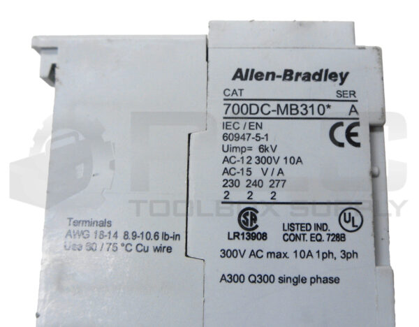 LOT OF 2 ALLEN BRADLEY 700DC-MB310* /A CONTROL RELAY 300VAC 10A - Image 5