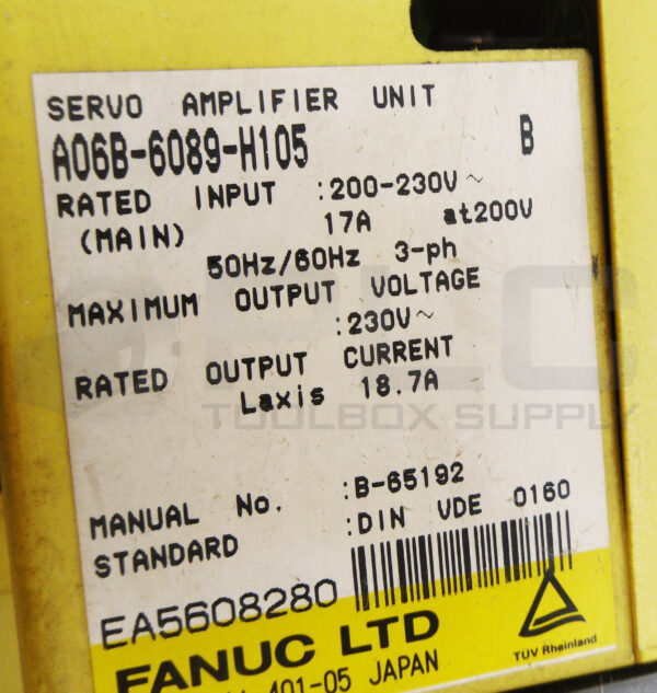 FANUC A06B-6089-H105 /B SERVO AMPLIFIER UNIT 200-230V 17A - Image 5