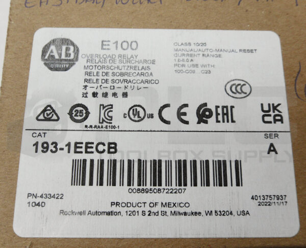 NEW ALLEN BRADLEY 193-1EECB /A OVERLOAD RELAY 1.0-5.0A - Image 6