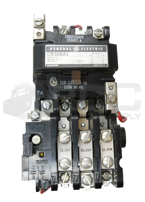GENERAL ELECTRIC CR306A1 MOTOR STARTER 600VAC 9A W/ 15D21G002 /A COIL 110-120V - Image 2