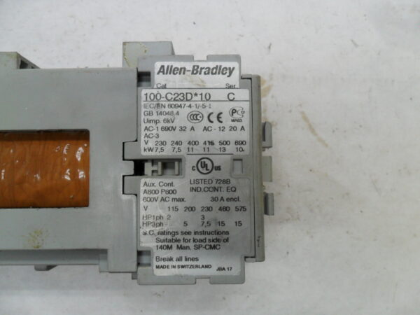ALLEN BRADLEY 100-C23D*10 /C CONTACTOR 600VAC 30A - Image 5