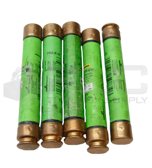 LOT OF 5 NEW BUSSMANN FRS-R-30 ENERGY EFFICIENT FUSE 30A 600VAC 300VDC