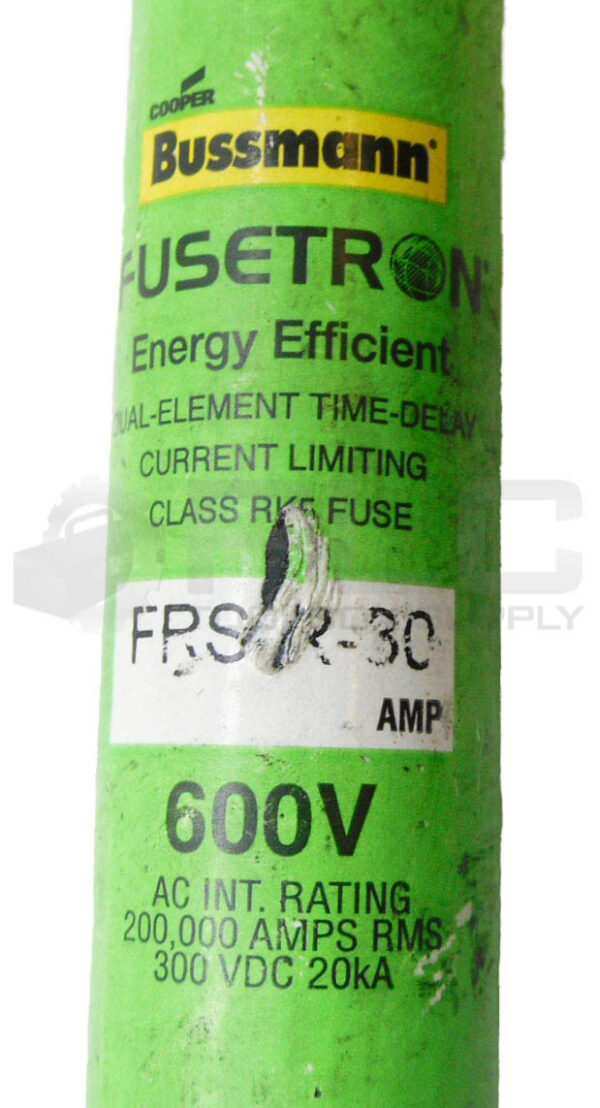 LOT OF 5 NEW BUSSMANN FRS-R-30 ENERGY EFFICIENT FUSE 30A 600VAC 300VDC - Image 4