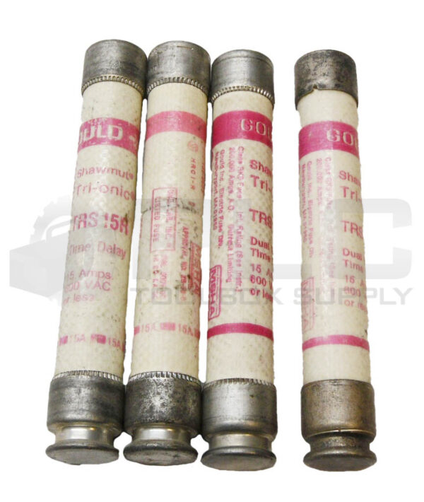 LOT OF 4 NEW GOULD SHAWMUT TRS15R TRI-ONIC FUSE 15A 600VAC *READ*