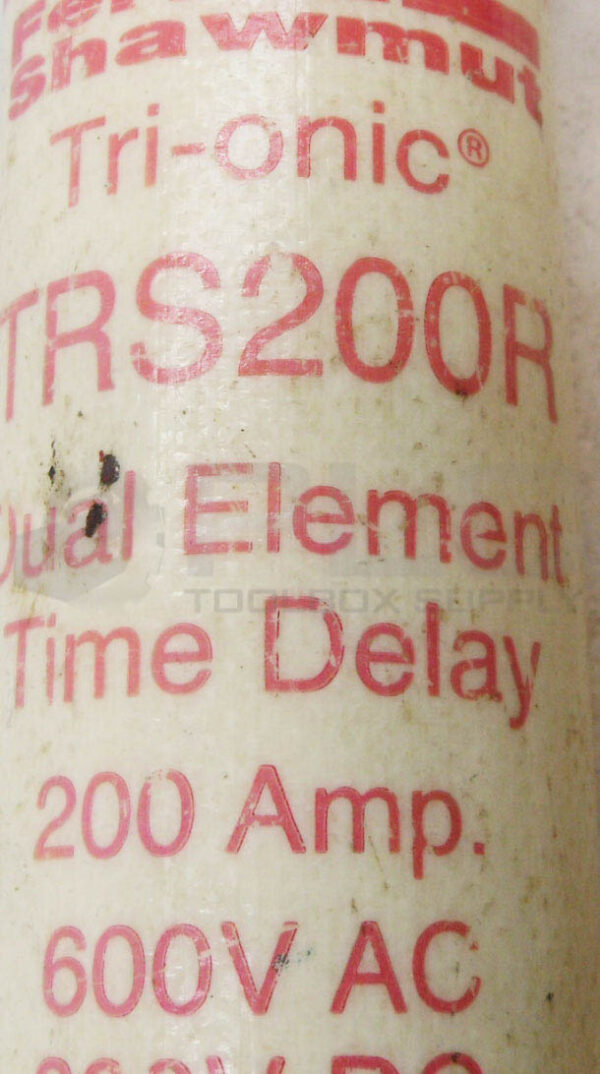 FERRAZ SHAWMUT TRS200R TIME DELAY FUSE 200A 600V AC/DC - Image 3