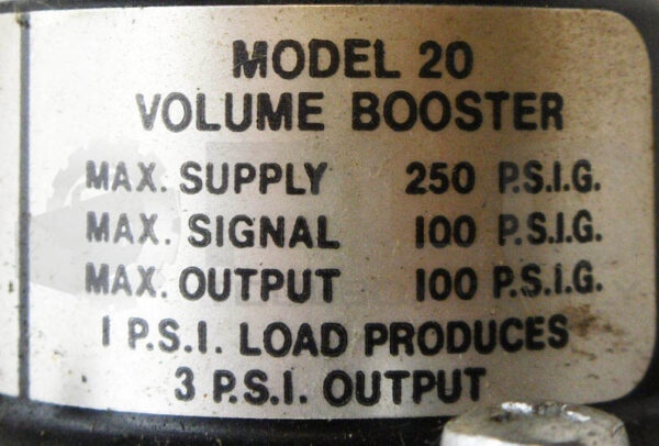 FAIRCHILD 20 VOLUME BOOSTER 250PSIG - Image 5