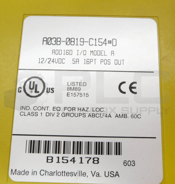 FANUC A03B-0819-C154#D /A I/O MODULE AOD16D A0D16D - Image 4