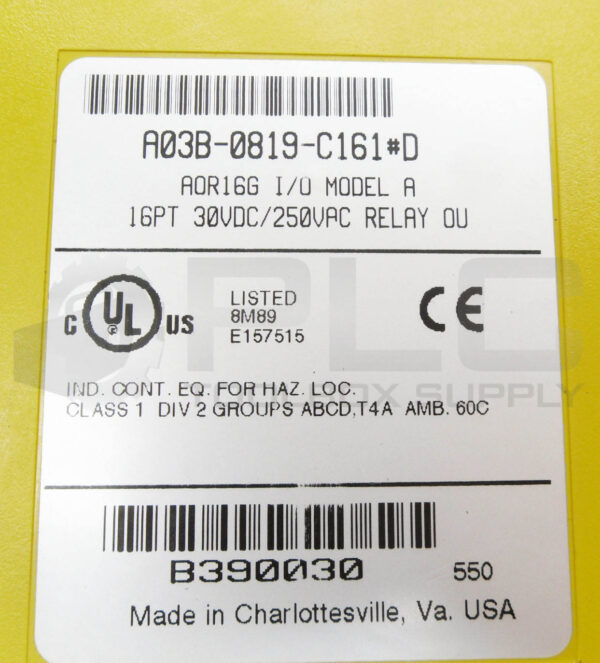 FANUC A03B-0819-C161#D /A I/O MODULE 16PT 30VDC250VAC AOR16G A0R16G - Image 4