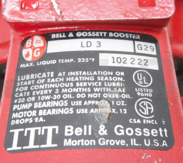 ITT BELL & GOSSETT LD 3 BOOSTER 225DEG F - Image 5
