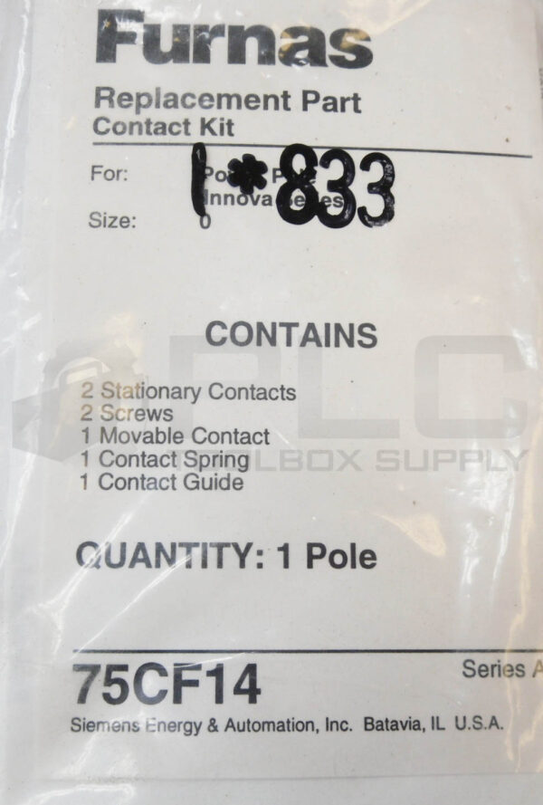 LOT OF 2 SEALED NEW FURNAS 75CF14 CONTACT KIT - Image 4