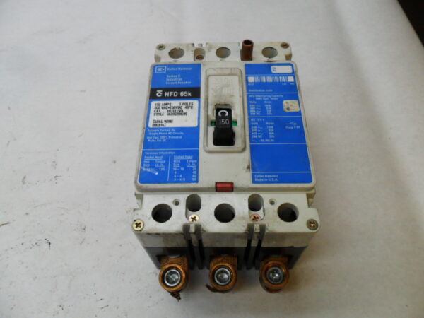 WESTINGHOUSE HFD3150L INDUSTRIAL CIRCUIT BREAKER 150A 600VAC 3 POLE