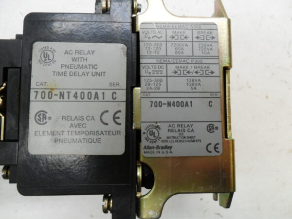 ALLEN BRADLEY 700-NT400A1 /C AC RELAY W/ 700-NT /C W/ 700-N400A1 /C W/ 84AB86 - Image 6
