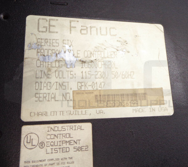 GE FANUC IC600CP620L CHASSIS MODULE 11 SLOT / PROGRAMMABLE CONTROLLER SERIES SIX - Image 4