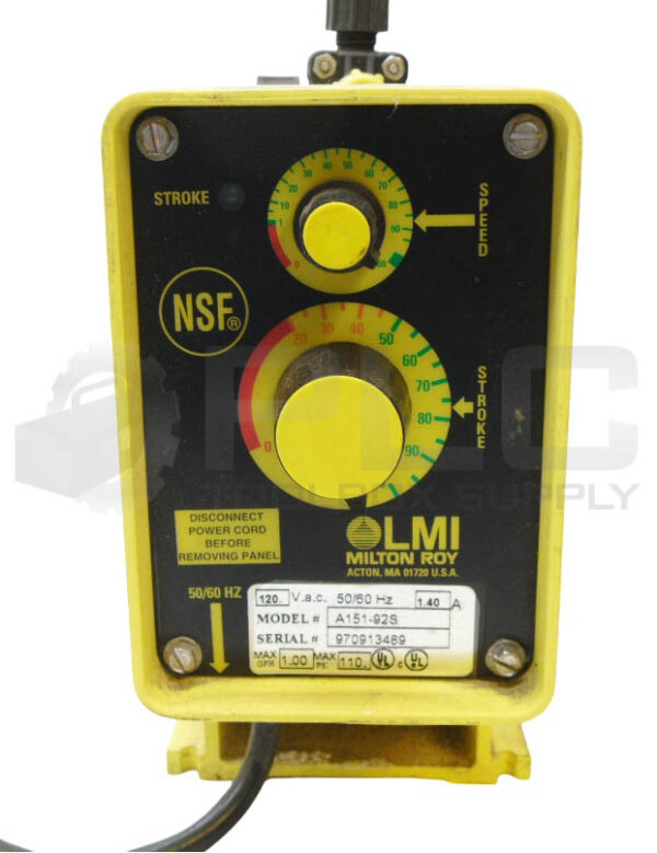 MILTON ROY A151-92S ELECTROMAGNETIC DOSING PUMP 110PSI 1.40A 120VAC 50/60HZ - Image 2