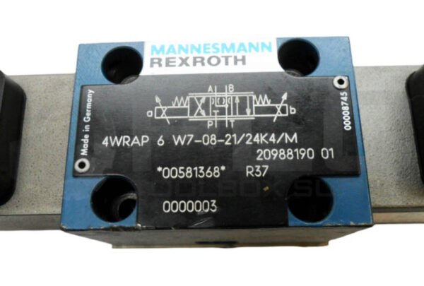 MANNESMANN REXROTH 00581368 VALVE 4WRAP 6 W7-08-21/24K4/M W/ 020055M-10 - Image 7