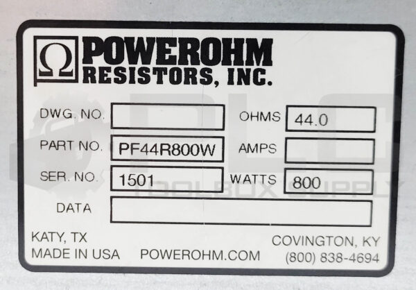 POWEROHM PF44R800W BRAKING RESISTOR 44 OHM 800W - Image 6
