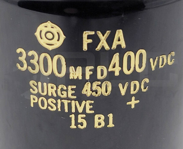FXA 3300MFD400VDC CAPACITOR 400VDC 450VDC SURGE 15B1 - Image 4