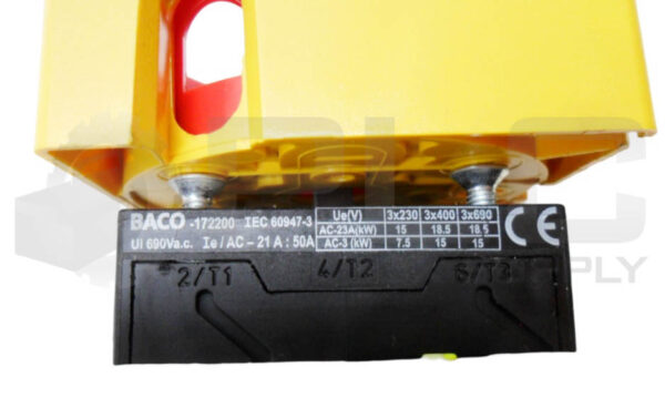 NEW BACO 222 104 DISCONNECT SWITCH 6920VAC 50A 0172201 *READ* - Image 5