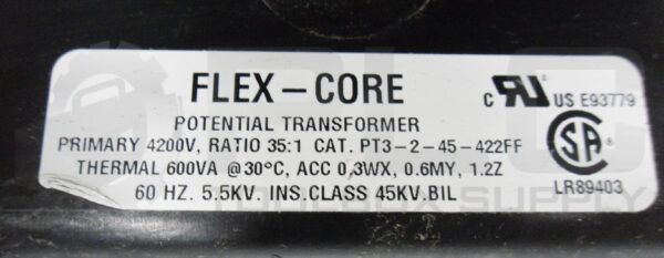 FLEX-CORE PT3-2-45-422FF POTENTIAL TRANSFORMER 4200V RATIO 35:1 - Image 5