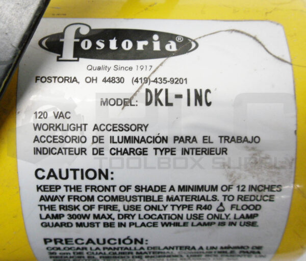 FOSTORIA DKL-INC WORKLIGHT ACCESSORY 120V DKL-1NC - Image 5