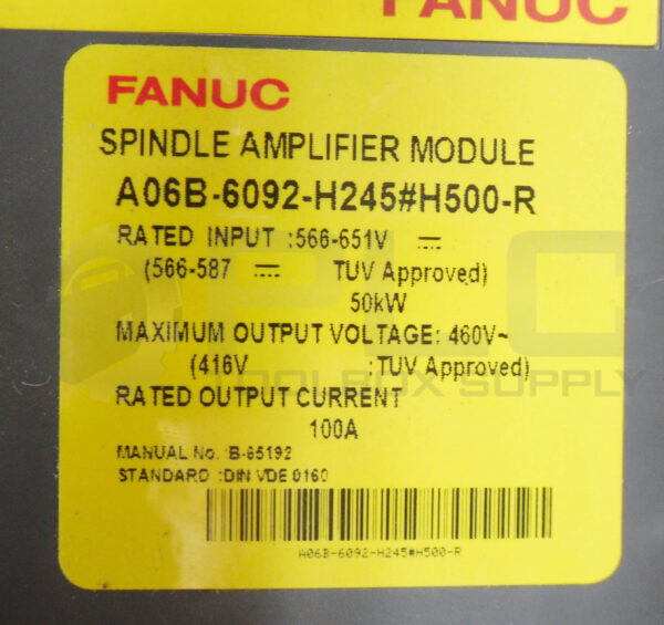 FANUC A06B-6092-H245#H500 SPINDLE AMPLIFIER MODULE; A06B-6092-H245#H500-R - Image 6