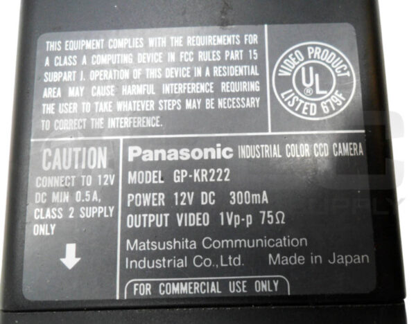 PANASONIC GP-KR222 INDUSTRIAL COLOR CCD CAMERA 12VDC - Image 5