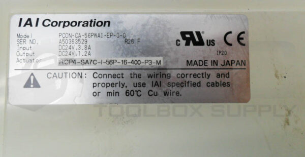 IAI CORPORATION PCON-CA-56PWAI-EP-0-0 POSITION CONTROLLER 24VDC 3.8/1.2A - Image 4