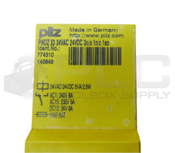 PILZ PNOZ X3 24VAC 24VDC 3N/O 1N/C 1SO SAFETY RELAY 24V AC/DC 8A 774310 145849 - Image 5
